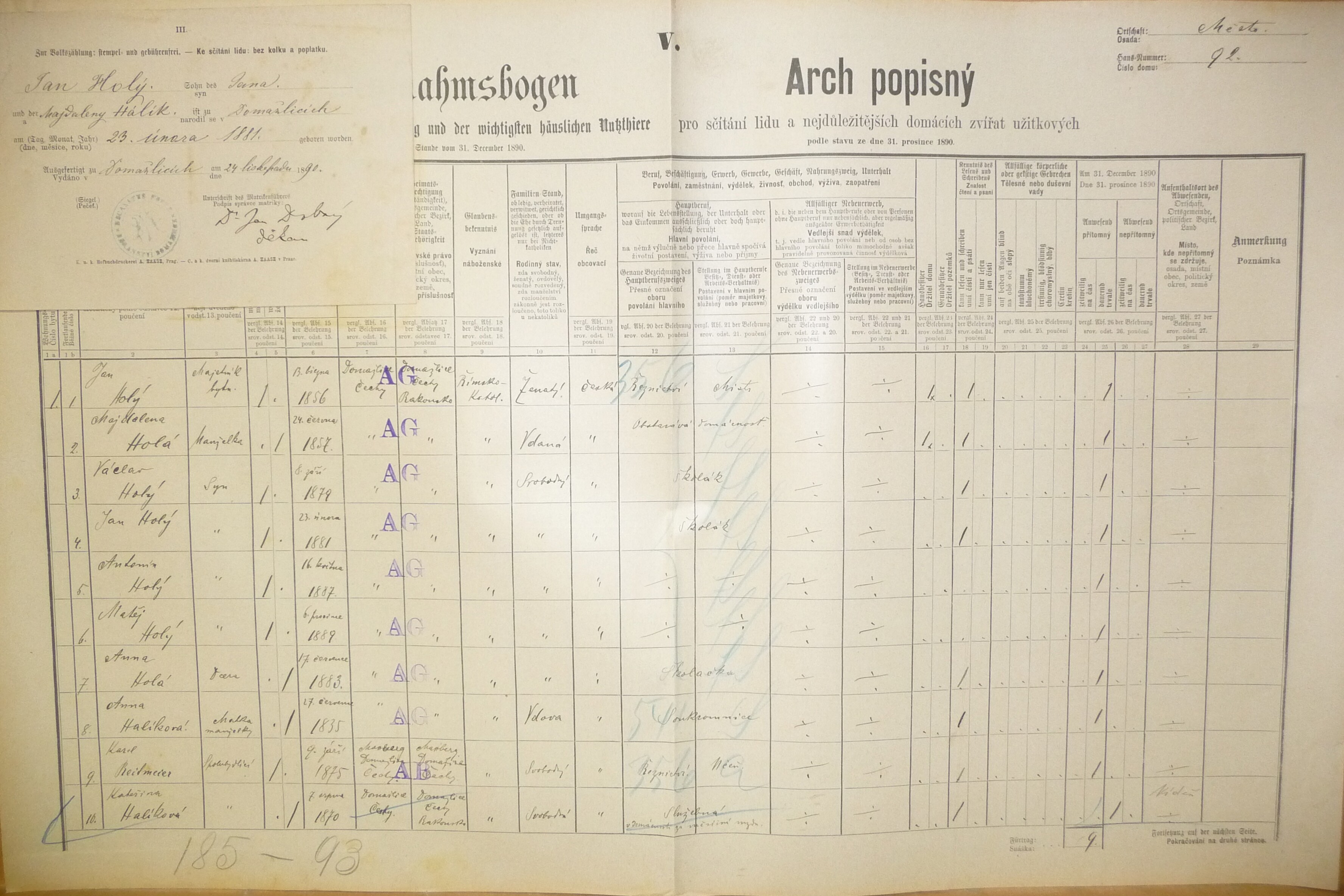 1. soap-do_00592_census-1890-domazlice-mesto-cp092_0010