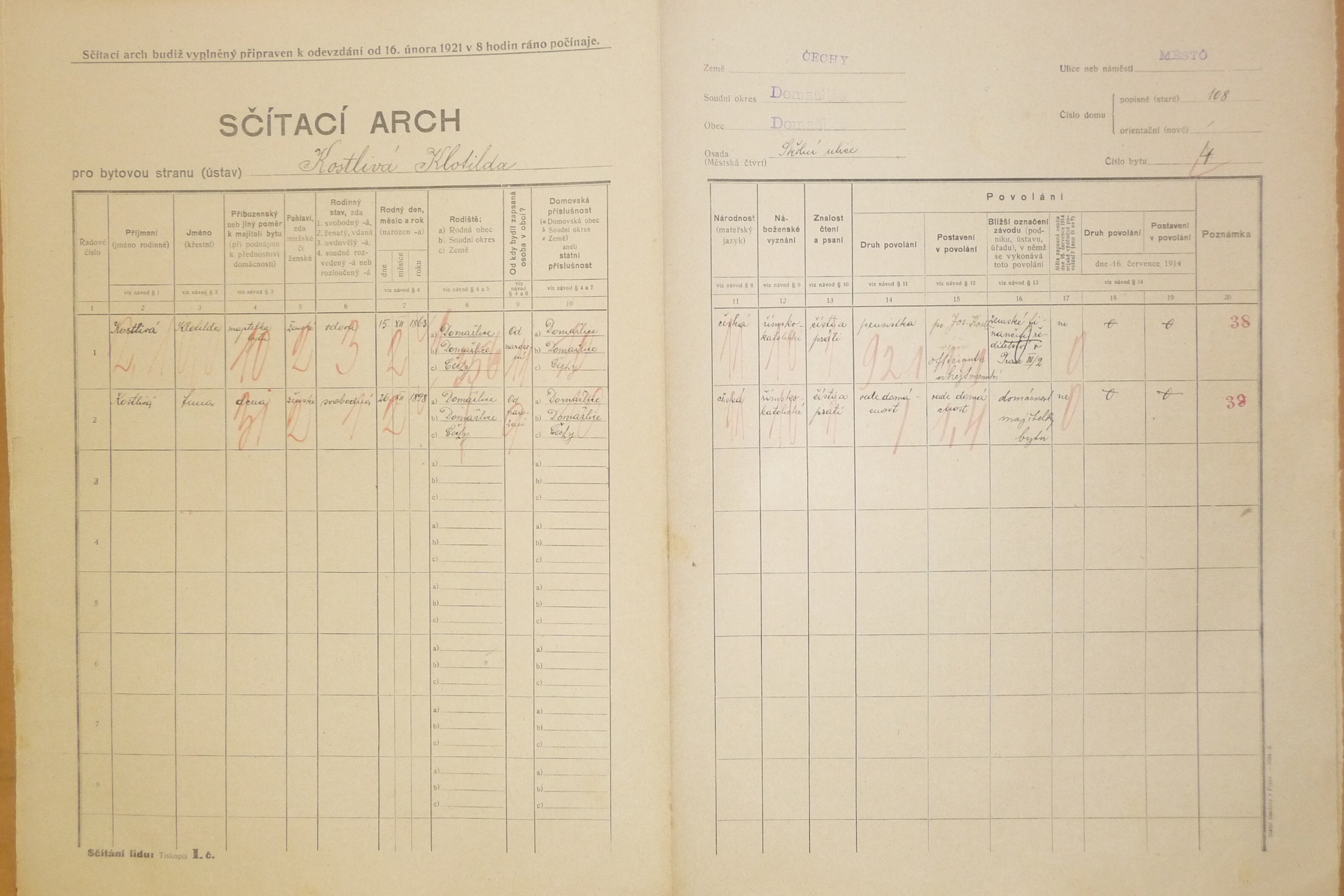 9. soap-do_00592_census-1921-domazlice-mesto-cp108_0090