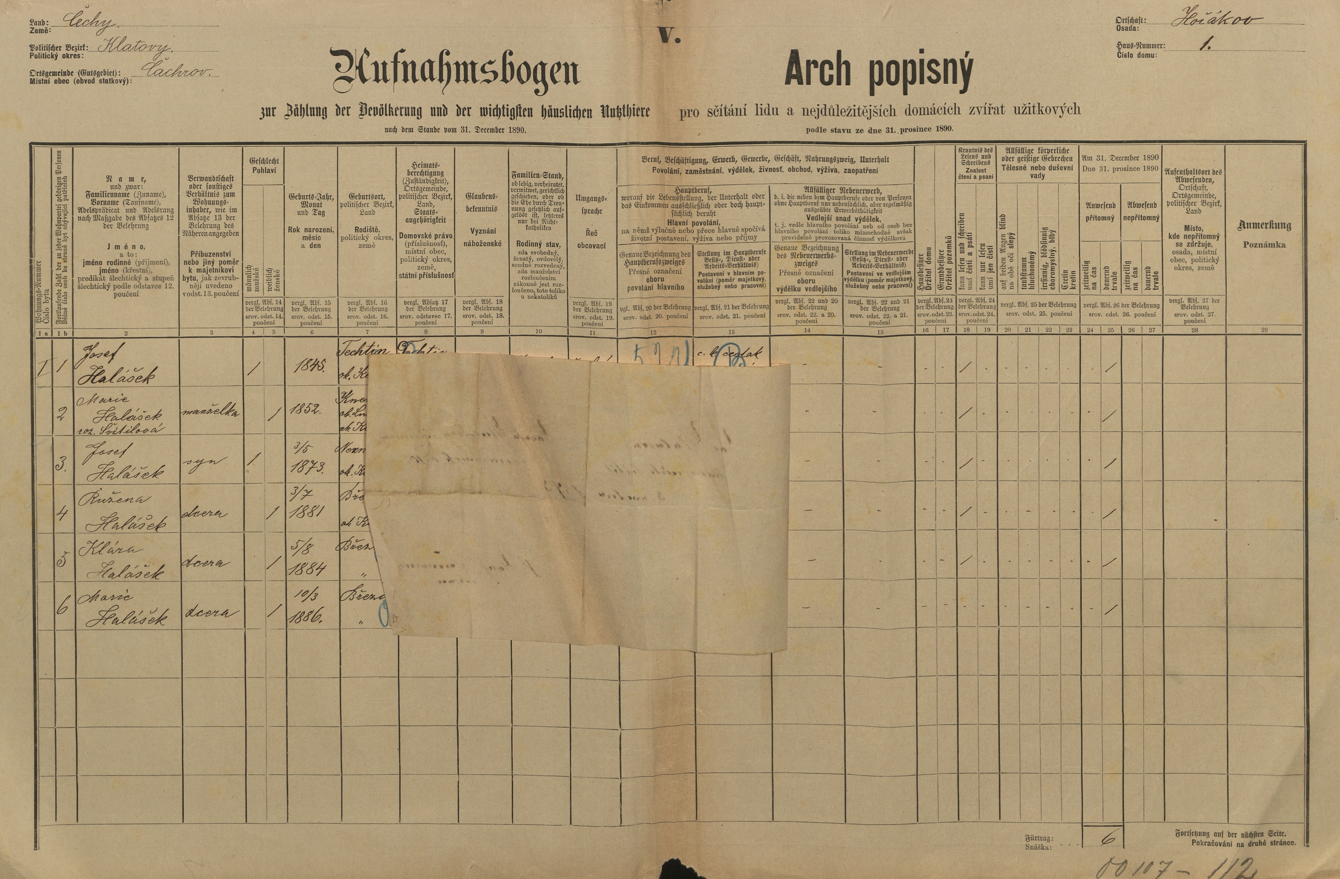 2. soap-kt_01159_census-1890-cachrov-horakov-cp001_0020