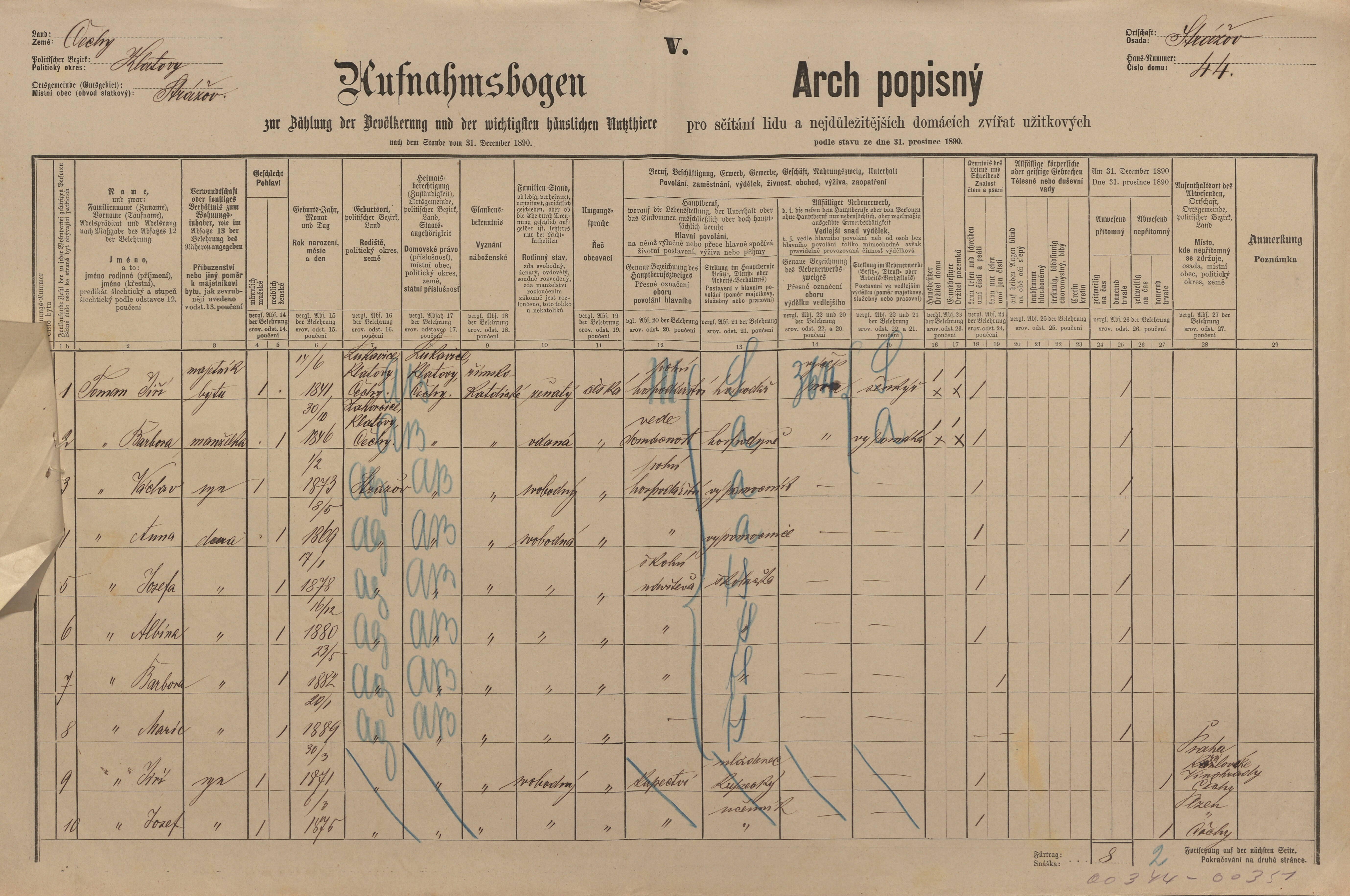 1. soap-kt_01159_census-1890-strazov-cp044_0010