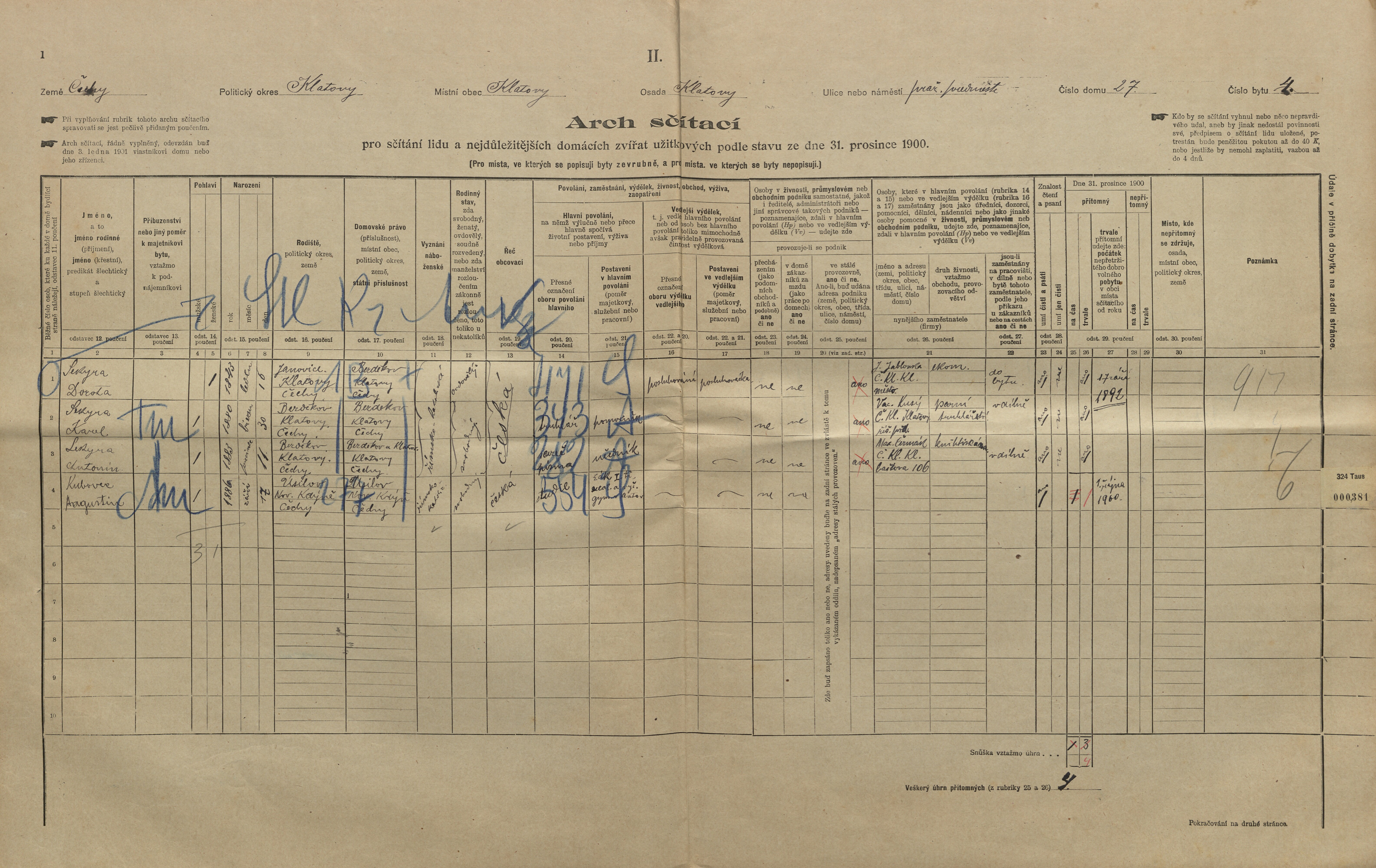 7. soap-kt_01159_census-1900-klatovy-prazske-predmesti-cp027_0070