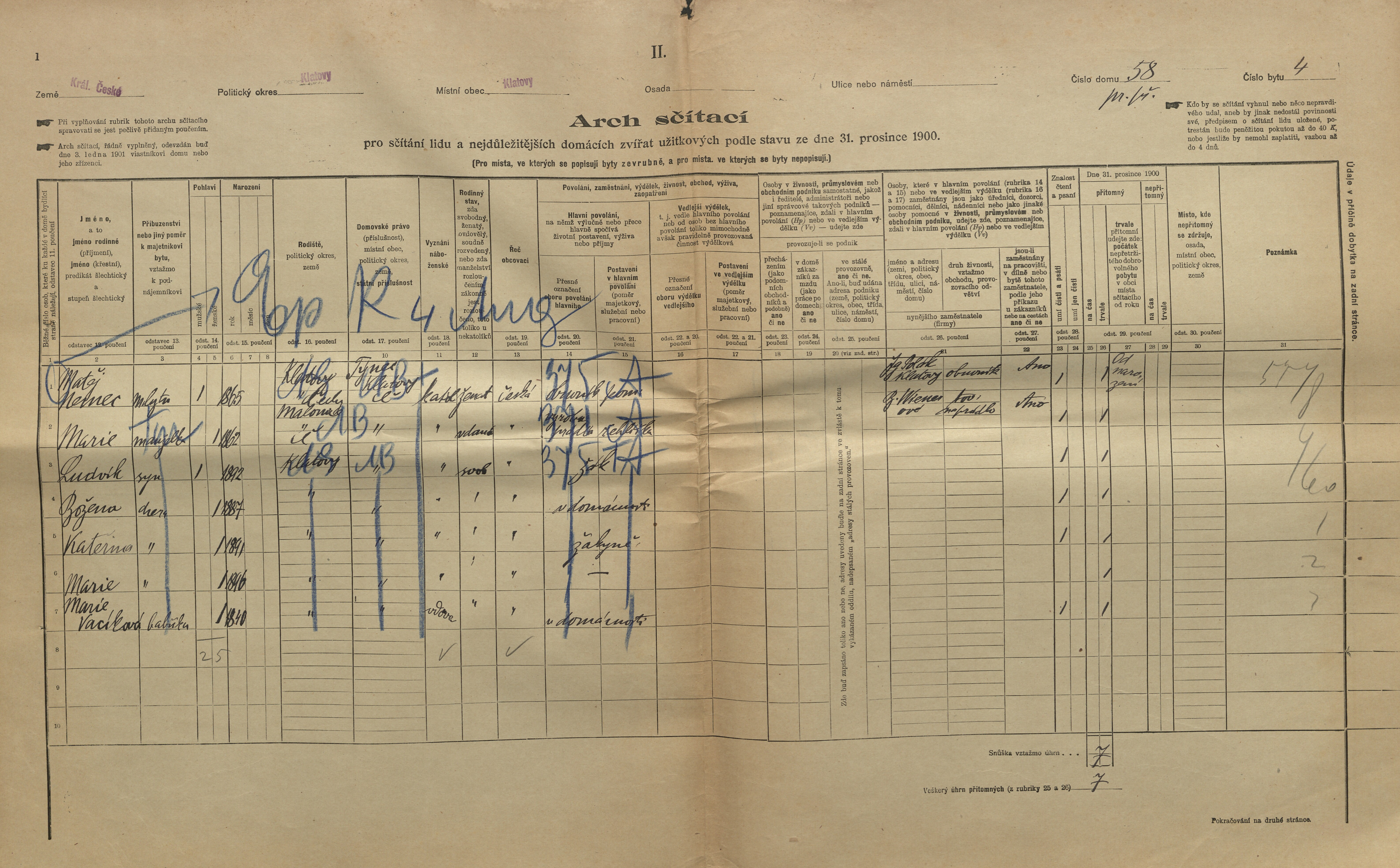 7. soap-kt_01159_census-1900-klatovy-prazske-predmesti-cp058_0070