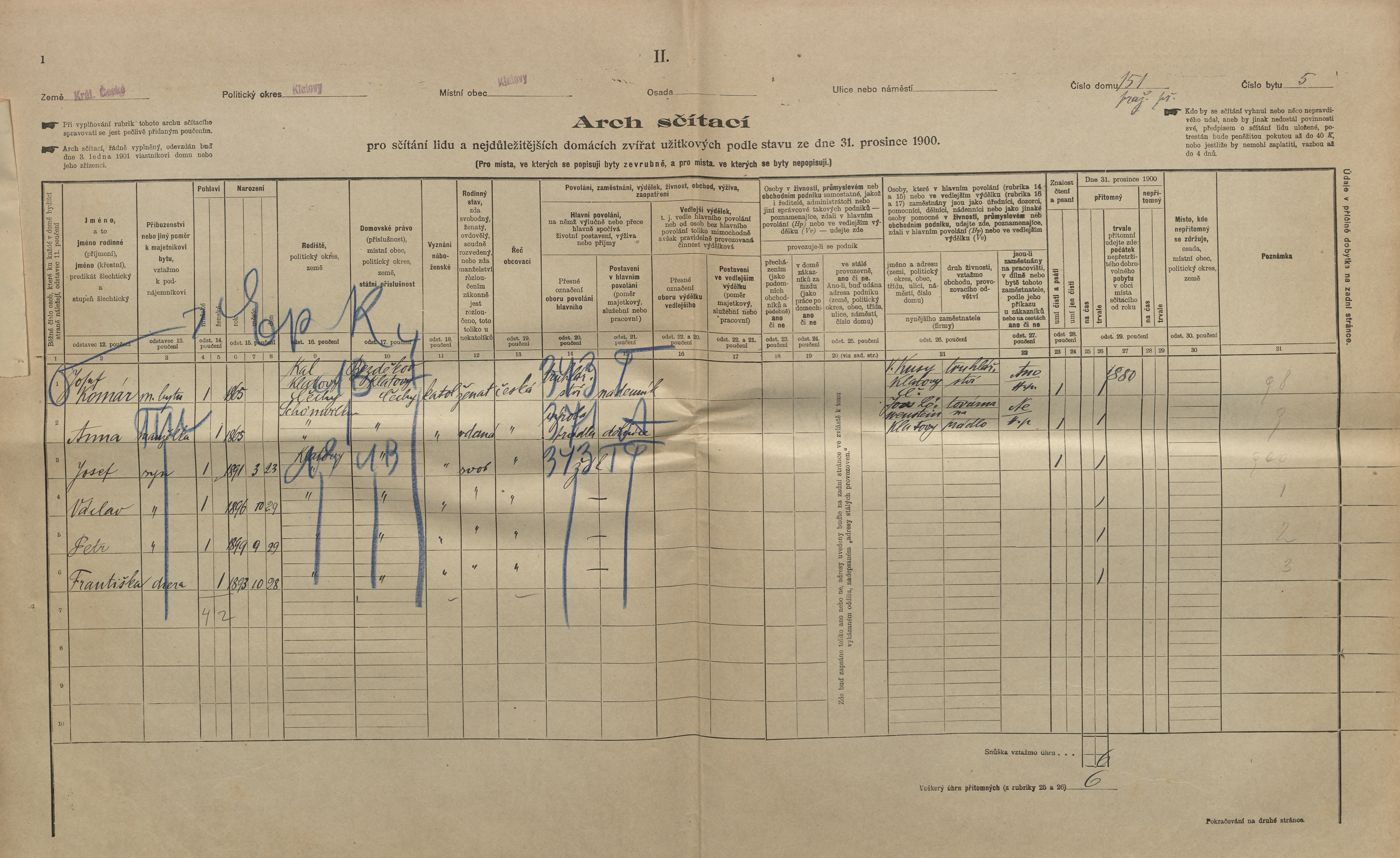 11. soap-kt_01159_census-1900-klatovy-prazske-predmesti-cp151_0110