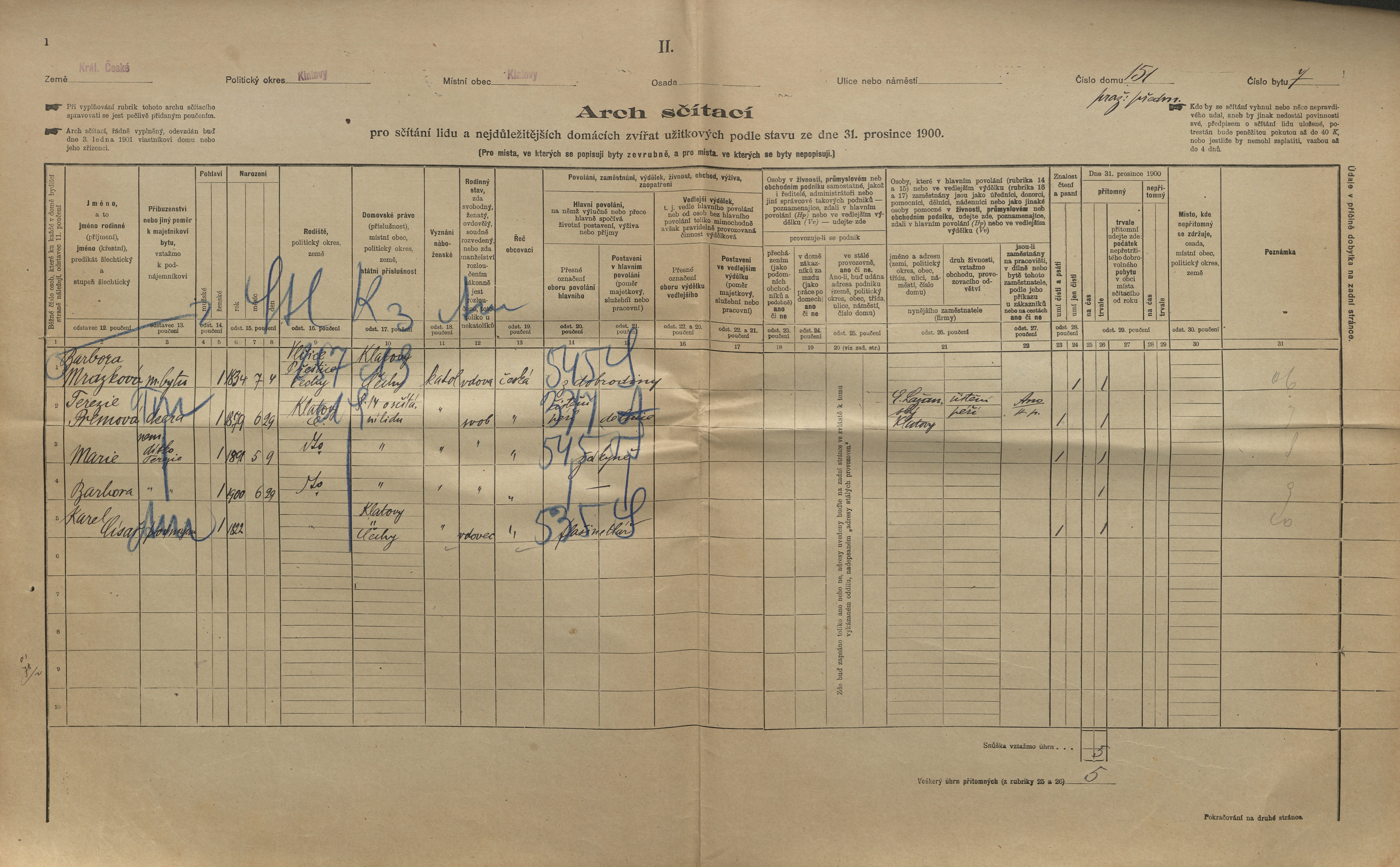 16. soap-kt_01159_census-1900-klatovy-prazske-predmesti-cp151_0160