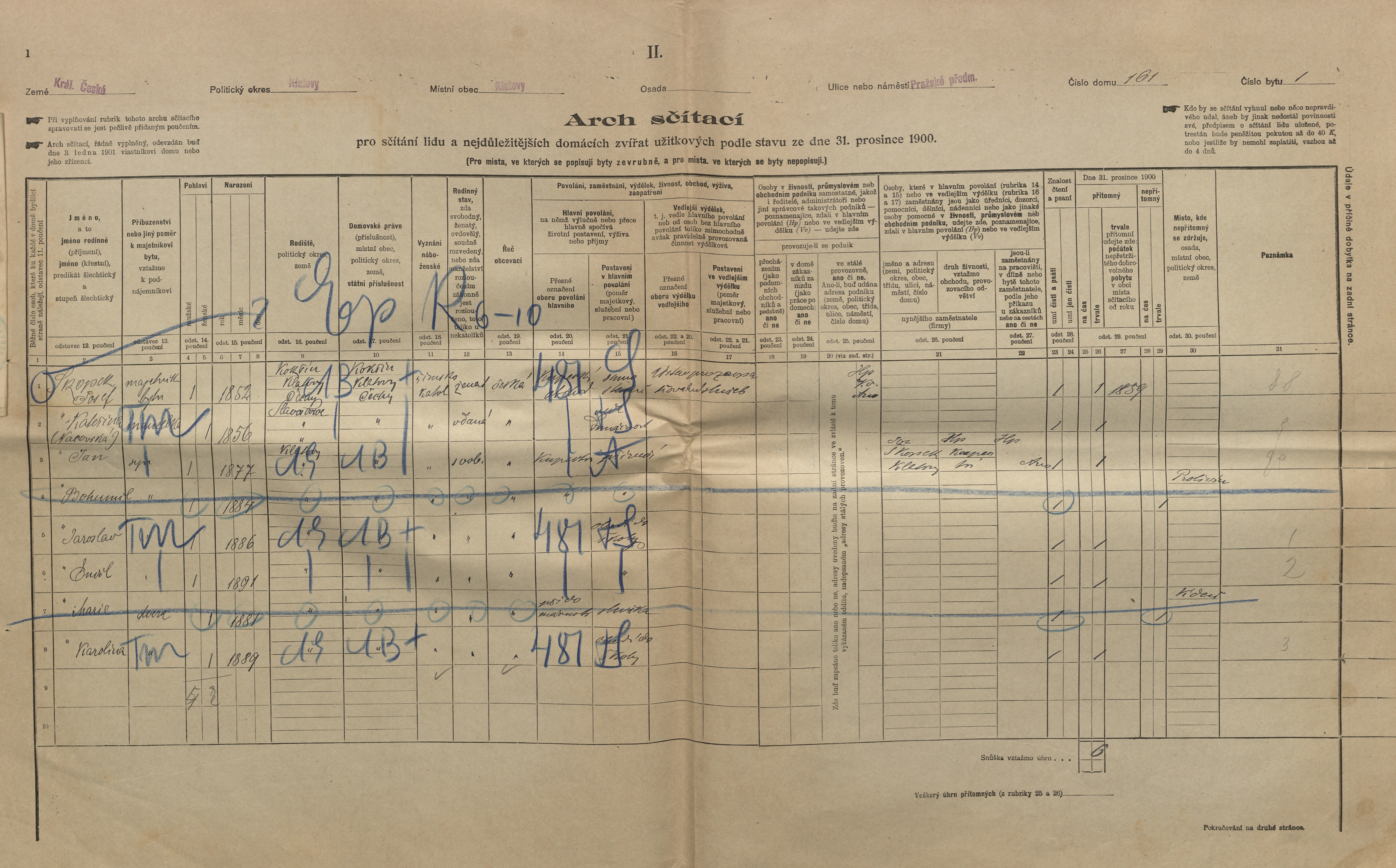 1. soap-kt_01159_census-1900-klatovy-prazske-predmesti-cp161_0010