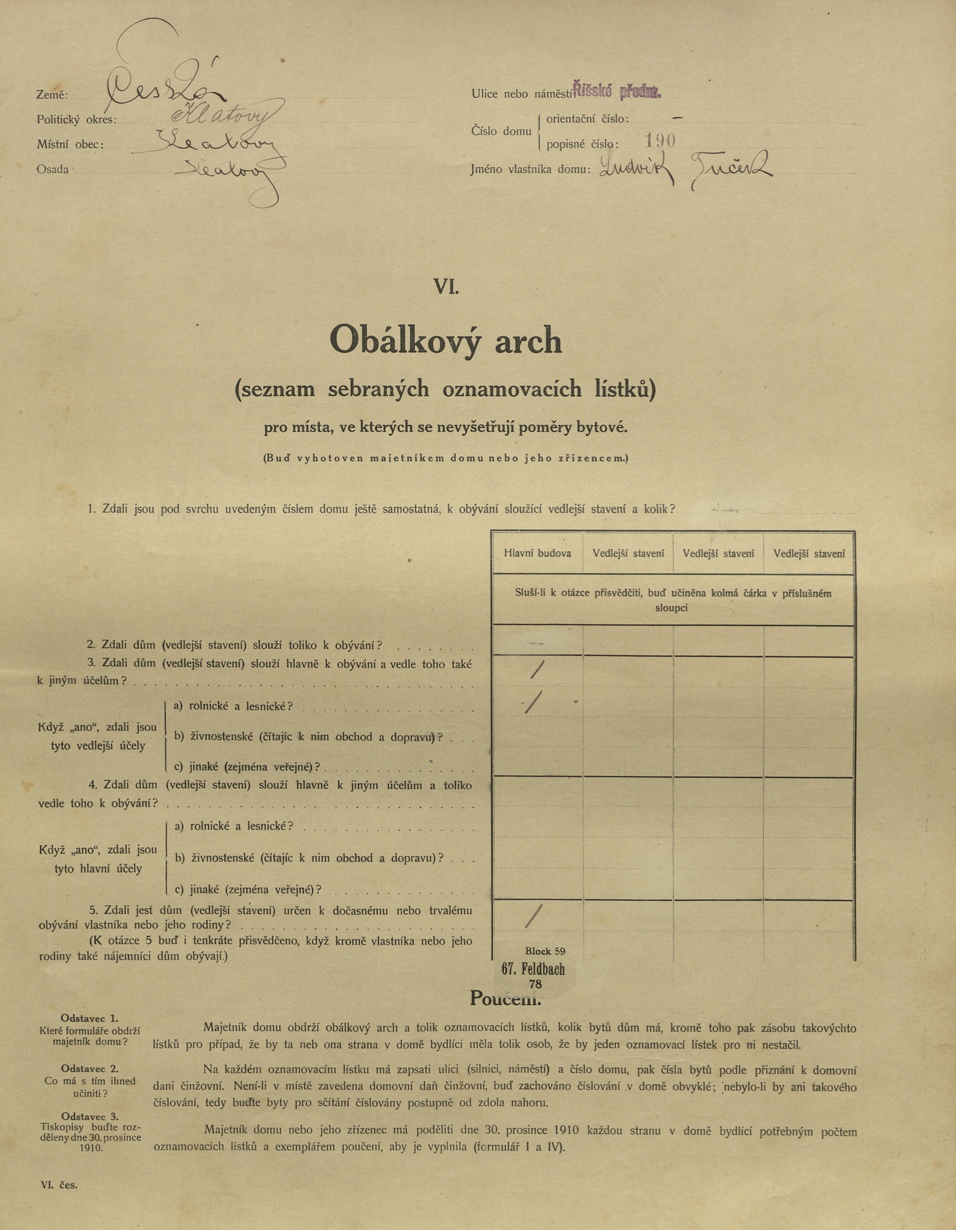 1. soap-kt_01159_census-1910-klatovy-risske-predmesti-cp190_0010