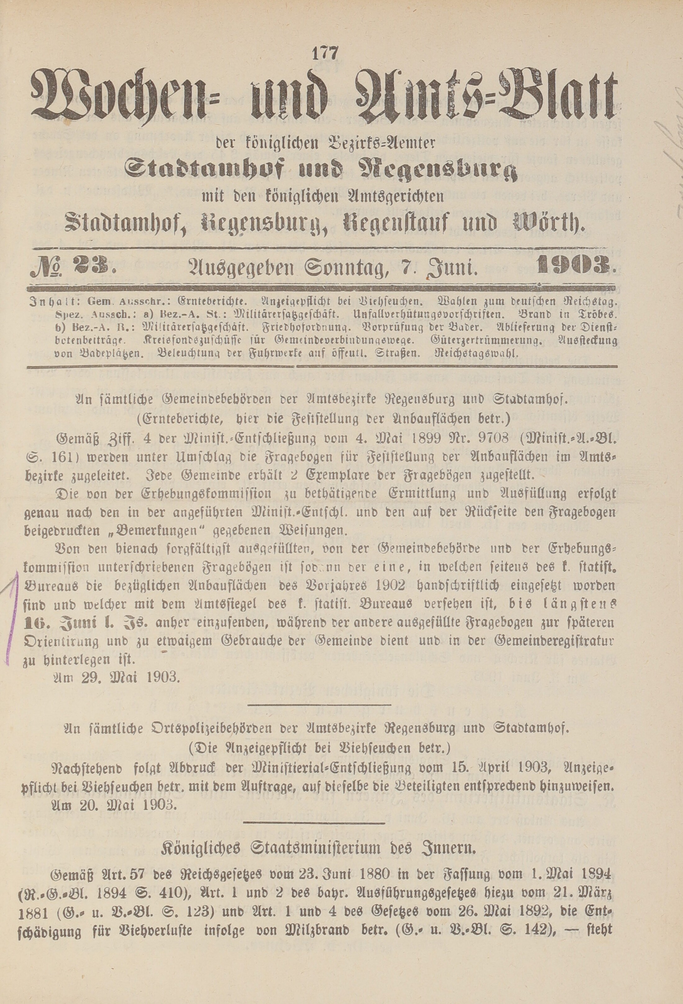 1. amtsblatt-stadtamhof-regensburg-1903-06-07-n23_1880