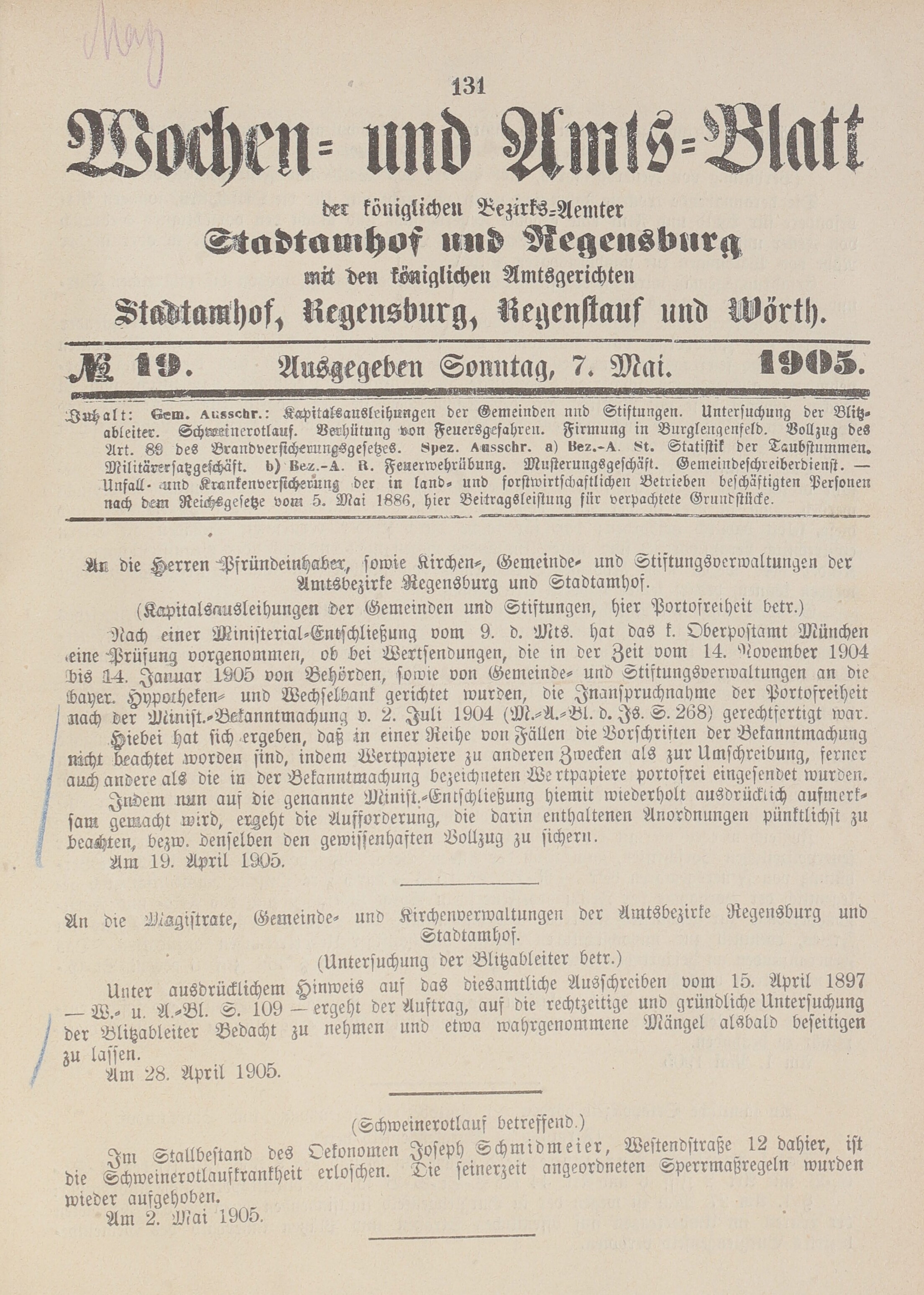 1. amtsblatt-stadtamhof-regensburg-1905-05-07-n19_1400