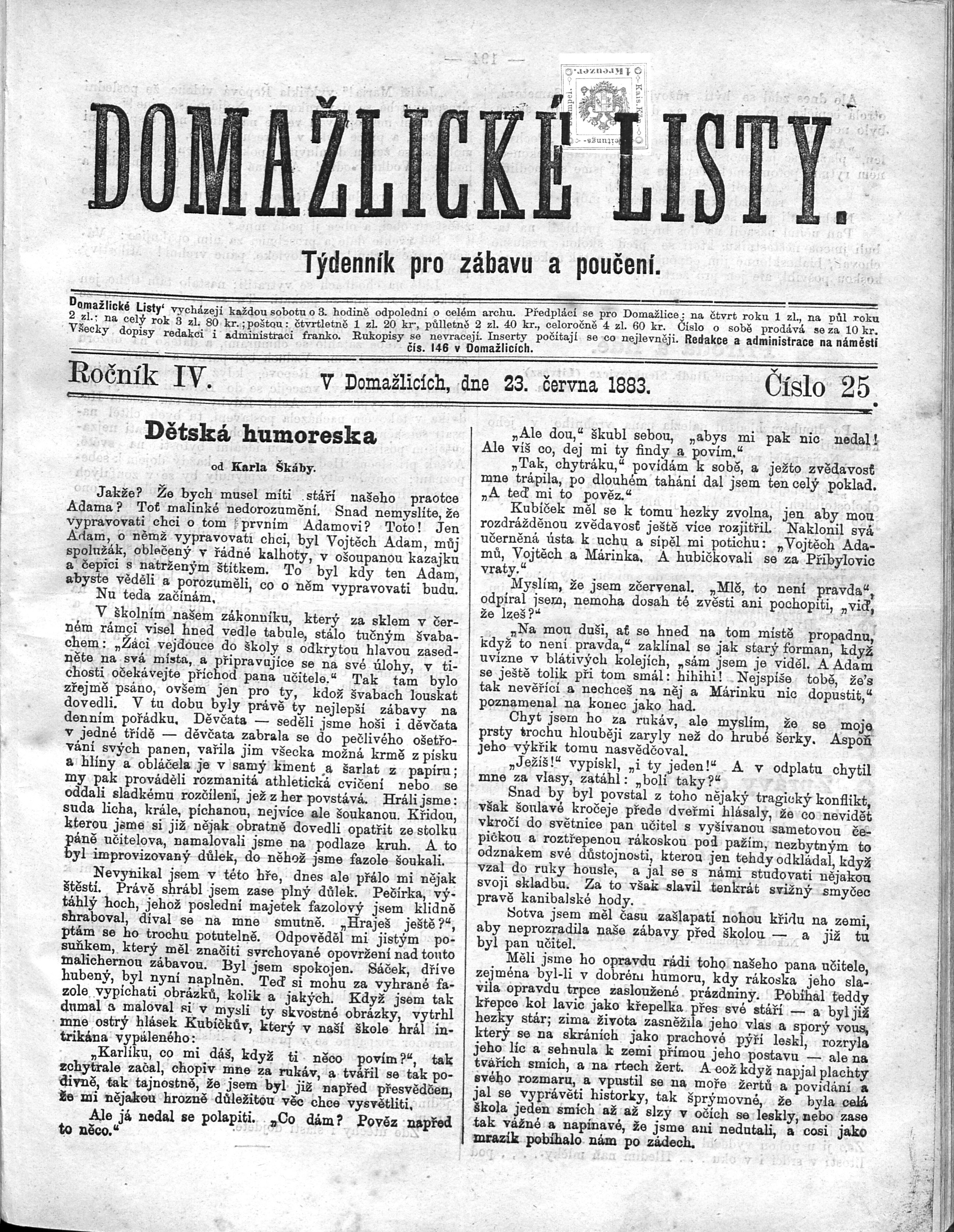 1. domazlicke-listy-1883-06-23-n25_0995